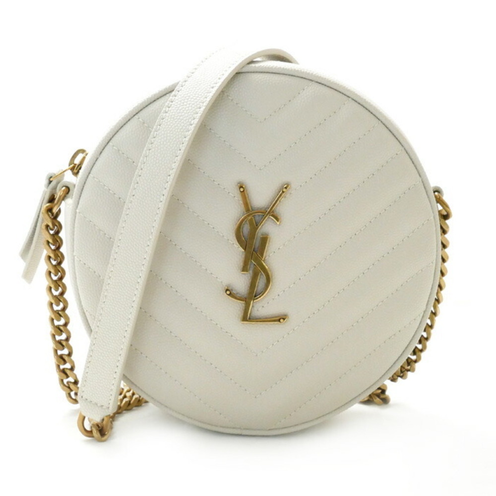 SAINT LAURENT Vinyl Shoulder Bag White 610436 Women's - Picture 1 of 6